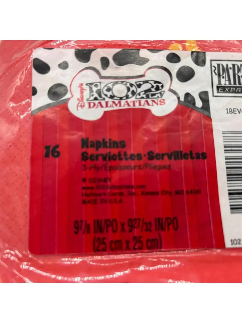 Vintage 2000 Disney 101 102 Dalmatians Napkins Set 16ct Package Party Express